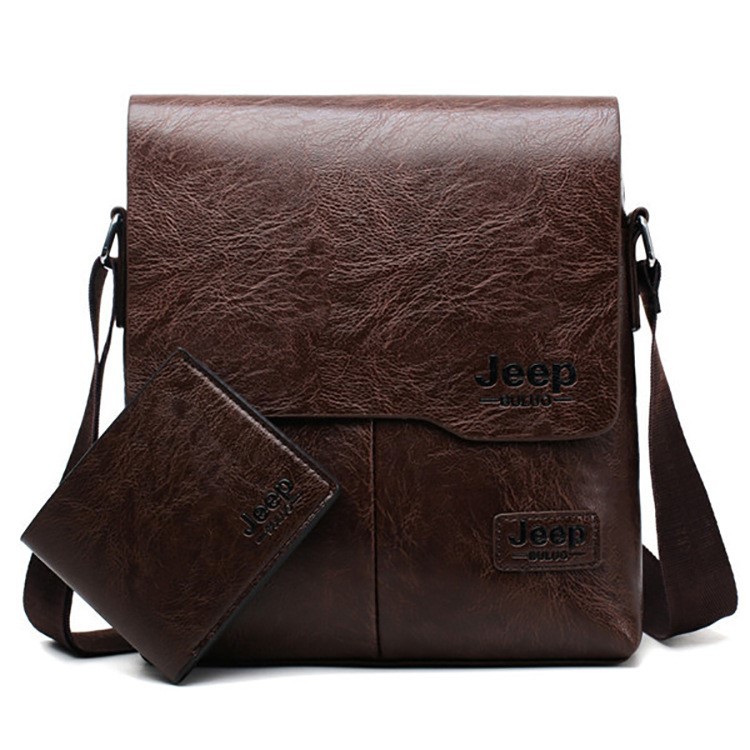 Bolso de Hombro Cruzado para Hombre de Piel PU Impermeable para Uso Diario