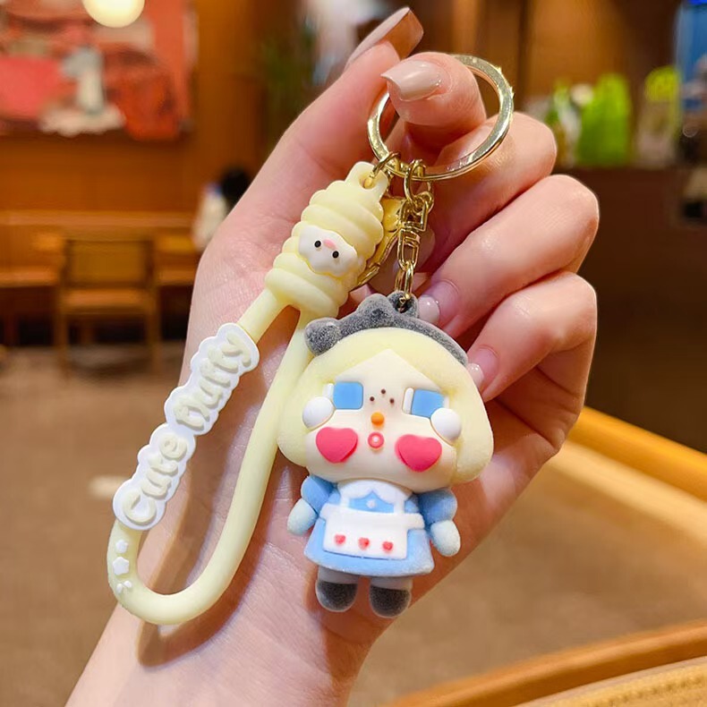 新型の泣く子供のキーは植毛の金の女子学生を掛けてブラインドの箱のプレゼントの自動車のキーチェーンの小さい贈り物の卸売りを包みます。|undefined