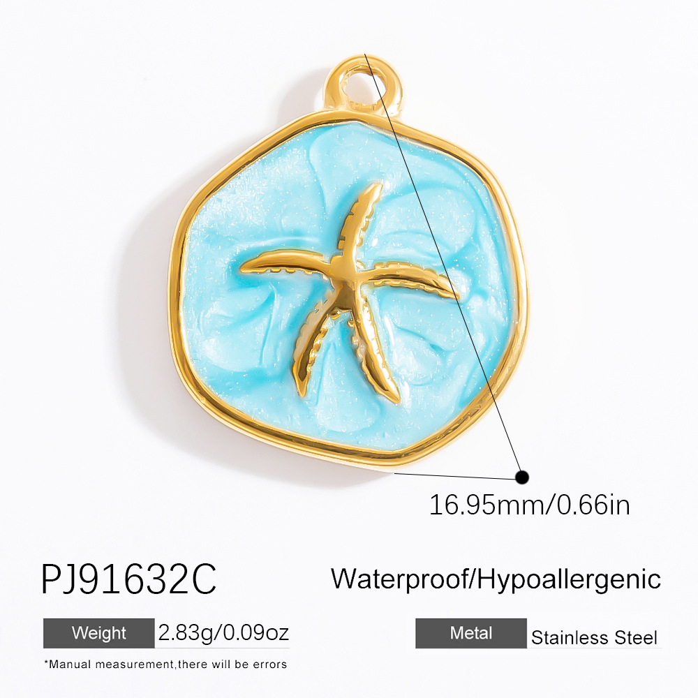 1 Piece 16.95MM 304 Stainless Steel PVD Coated Real Gold Plated Starfish Pendant DIY Jewelry Accessories display picture 3