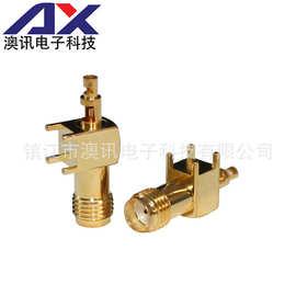 供应SMA-KW1.13/178四脚母座接RG178线缆外螺内孔PCB插板天线座