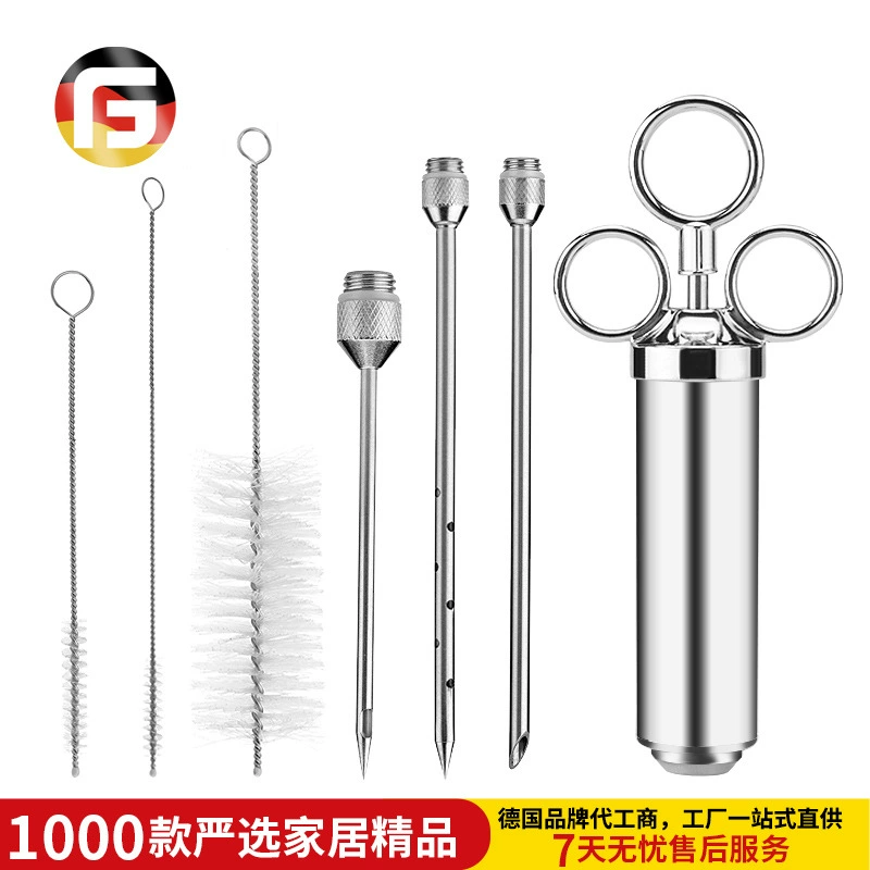 Amazon304 из нержавеющей стали приправа для мяса шприц инжектор для индейки маринад насос для барбекю набор игл для трансграничных