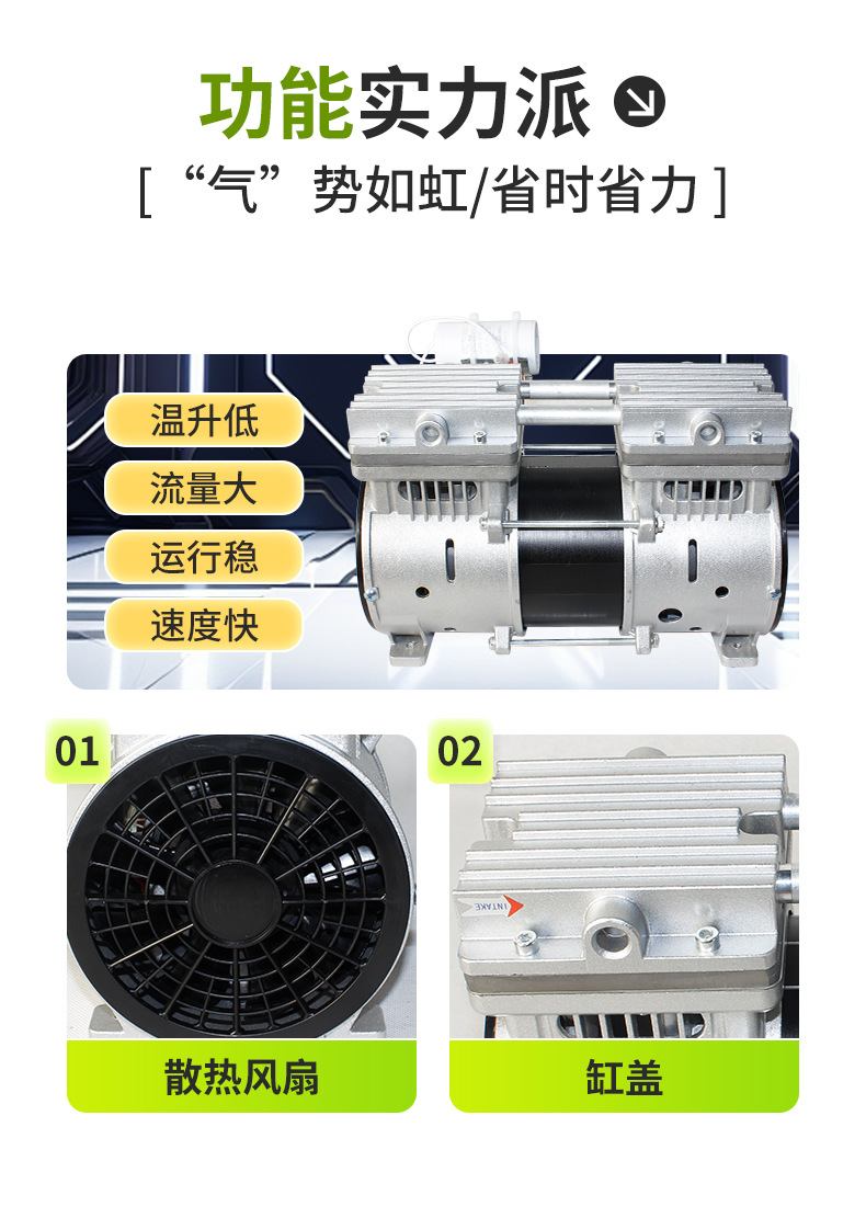 Lihao Electromechanical Ol550 Oil-Free Air Compressor Silent Maintenance-Free Positive Pressure Air Pump Large Flow Automation Equipment