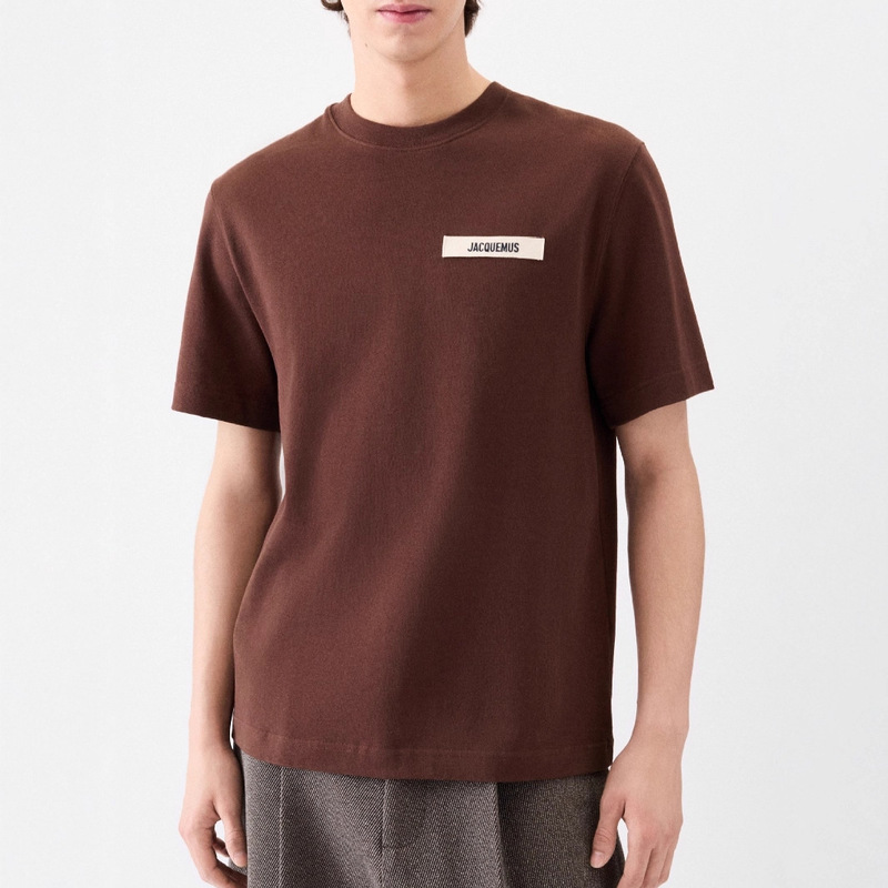 In Stock 2025 Summer New Casual Round Neck Short-Sleeved T-Shirt Unisex Simple Fashion Jacquemus Top