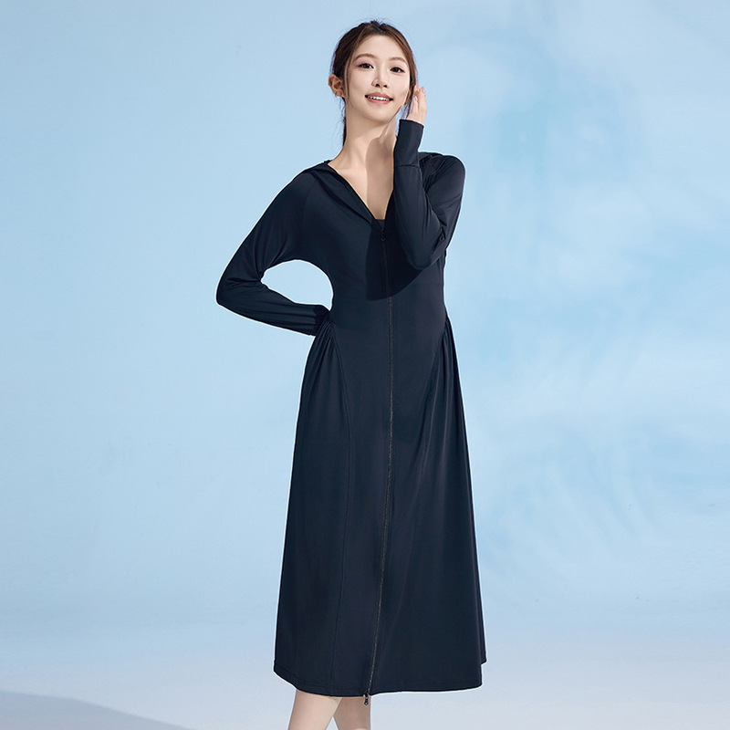 女性用ロング全身ウエストナイロン日焼け止め服、夏用軽量2025新しいスリムフィット抗UV日焼け止め服|undefined