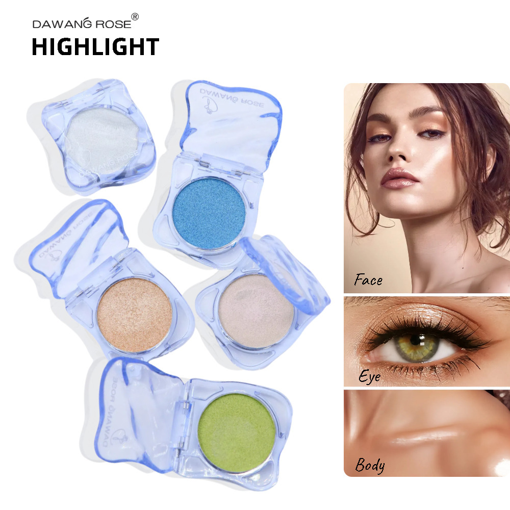 Beauty Compact Eyeshadow Palette, Highlighter, Brightener, Pigmented, Fine Shimmer Eyeshadow, Pearlescent Powder, Cosmetics_voghion.com