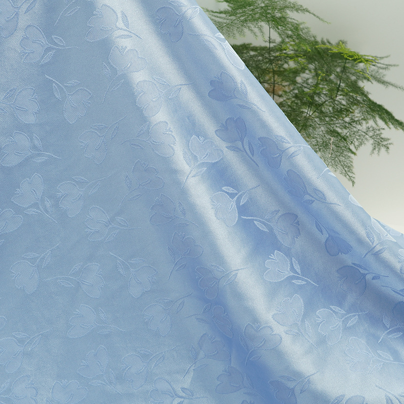 郁金香色丁缎面提花面料 新中式国潮风汉服唐装旗袍衬衫吊带裙布