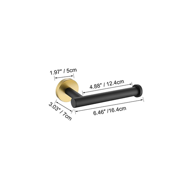 Baño transfronterizo Juego de colgantes de oro cepillado de acero inoxidable Barra de toalla Anillo de toalla Soporte de rollo de papel Gancho para ropa Kit de baño