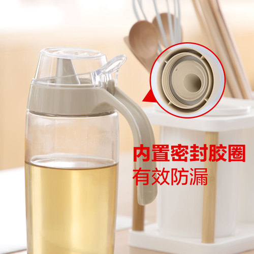 Camellia large oil pot glass household oil-proof soy sauce bottle kitchen seasoning bottle vinegar bottle leak-proof oil tank pot oil bottle
