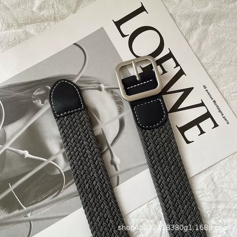 Woven Belt, Unisex Jeans Belt, 3.0 cm Width, Elastic Braided Casual Style, 100 cm