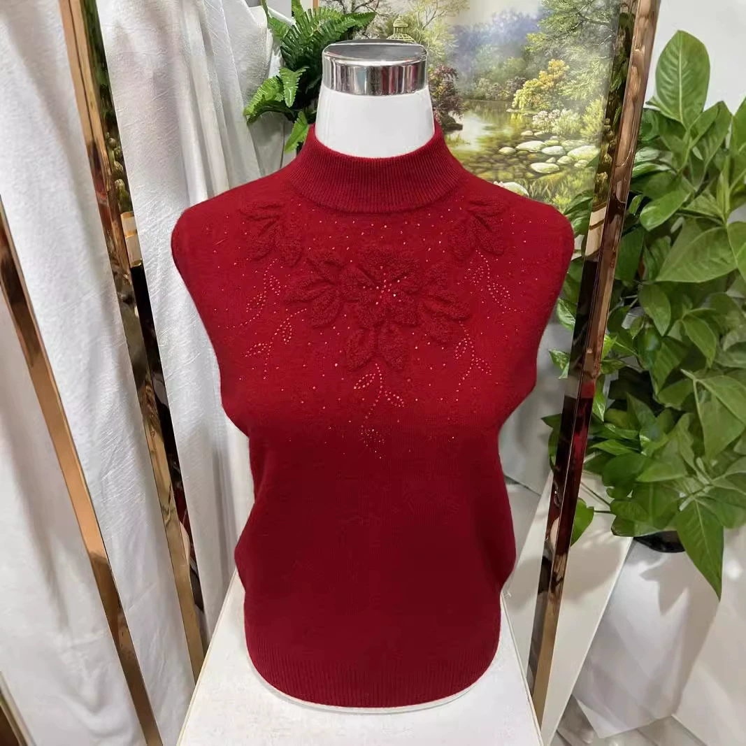 Кашемировый свитер для женщин, полувысокий воротник, жаккардовый, стройнящий, универсальный, базовый слой, шерсть, новый стиль для осени и зимы, для женщин среднего возраста, однотонный кашемировый свитер