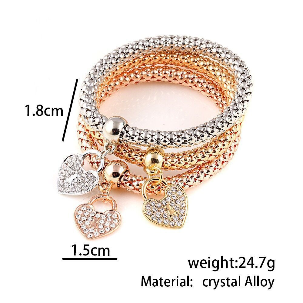 Fashion Heart Shape Butterfly Alloy Plating Rhinestones Womenu0027S Bracelets