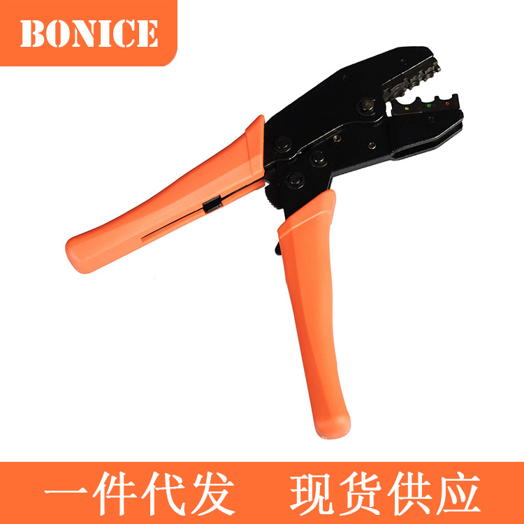 一件代发棘轮式端子压接钳 黑色护套压接钳（可搭配绝缘管型端子