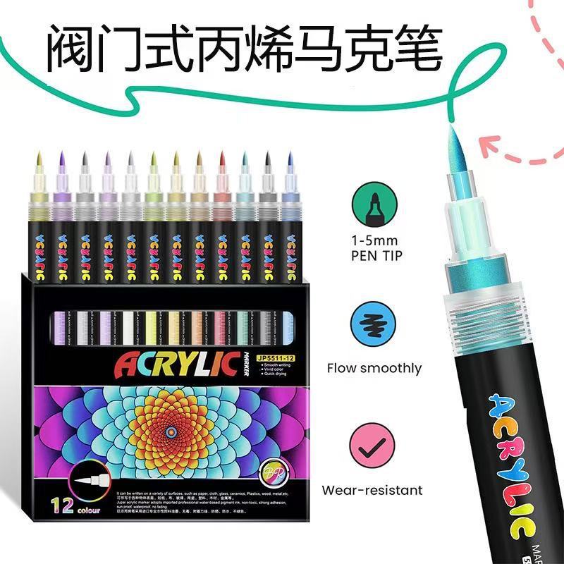 Lápiz acrílico de cabeza blanda tipo líquido directo, estudiante, arte infantil, color apilado, bricolaje, pintura a mano, bolígrafo de acuarela especial para graffiti