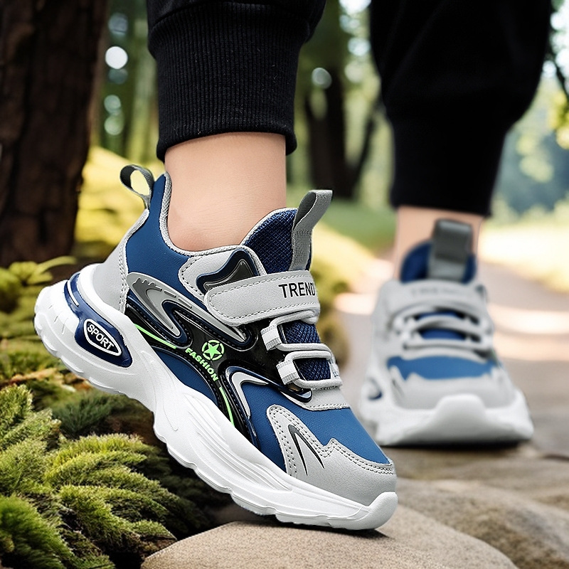 Cross-border Boys' Shoes 2024 Autumn New Girls' Leather Non-slip sneaker Boys' Students Soft Bottom Torre Shoes