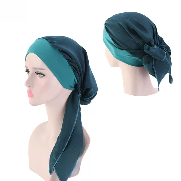 Pure Color artificial silk headscarf hat elastic hair band braid hat pirate hat cross-border e-commerce high quality supply