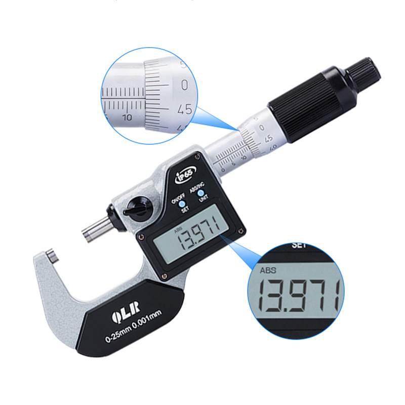 青量电子数显外径千分尺0-25-50-75-100刻线刻度数显千分尺0.001