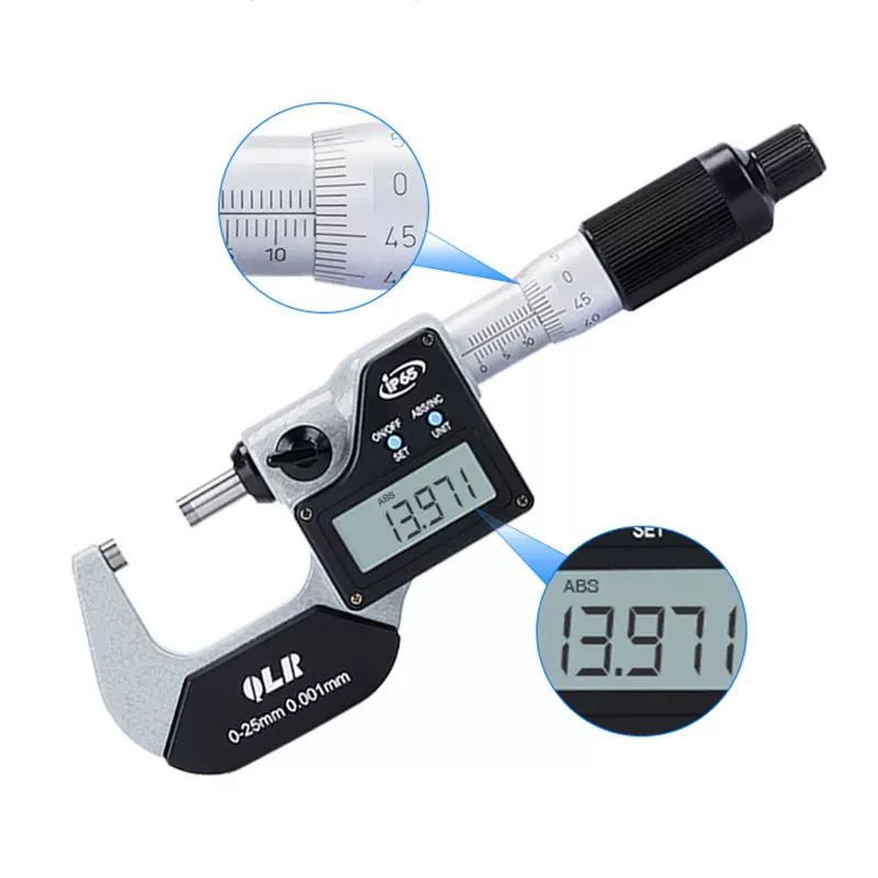青量电子数显外径千分尺0-25-50-75-100刻线刻度数显千分尺0.001