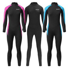 Factory wholesale new 1.5mm wetsuit for women, long-sleeved one-piece wetsuit, sun protection, warm and cold-proof surfing suit