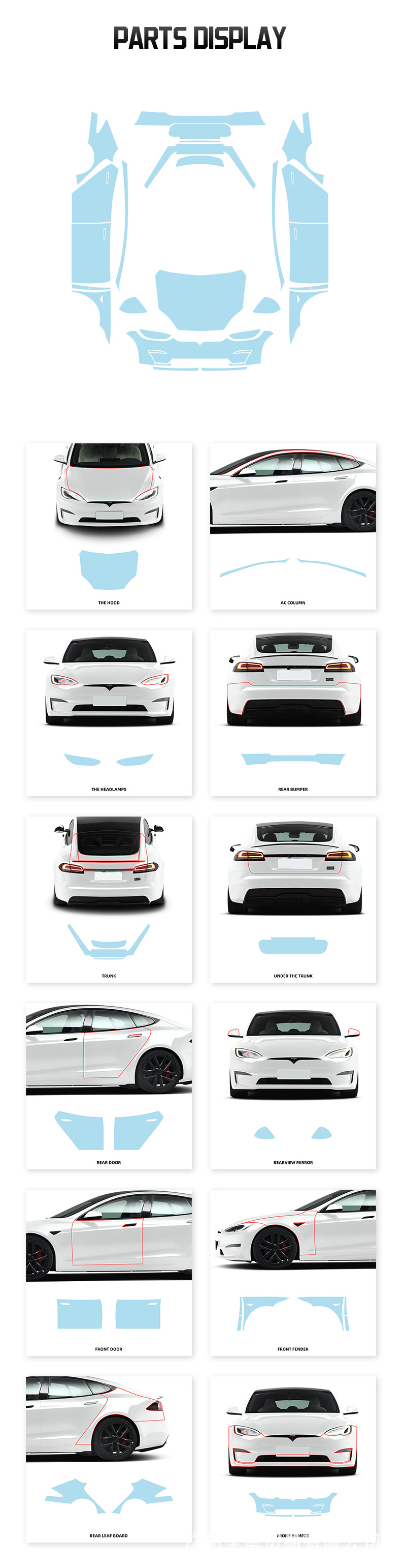 Cross-border exclusive for 21-24 Tesla modelS special invisible car clothing TPU film paint protective film