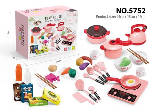 Foreign trade simulation lighting music induction cooker home appliance series children's play house toys electric kitchen set