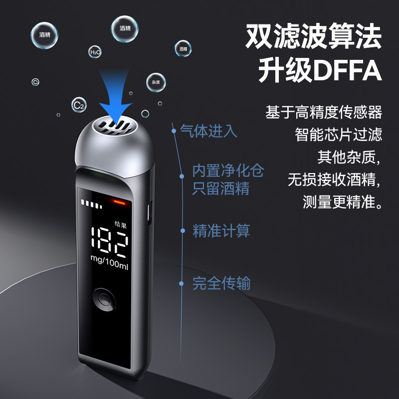 酒精测试仪吹气式测酒器查酒驾检测仪酒测仪排查高精度交通器专用