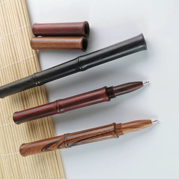 Yunmoxuan Signature Pen Fountain Pen Brush Sandalwood Imitation Bamboo Screw Creative Gel Pen Fountain Pen Solid Wood Ball Beads Student