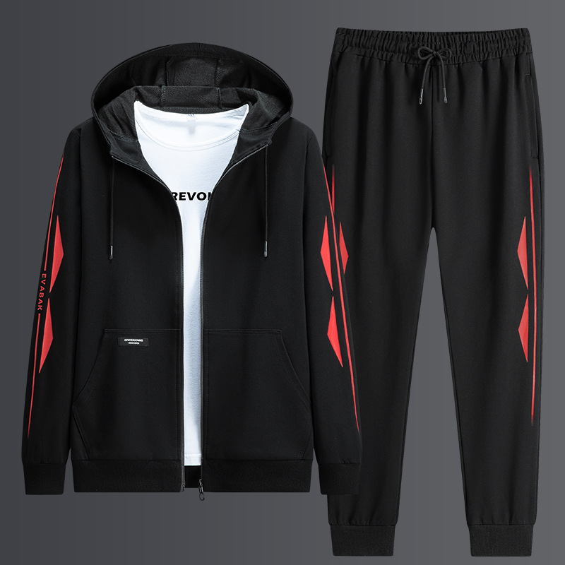 L-8XL más tamaño suéter traje casual de los hombres primavera y otoño traje deportivo juvenil chaqueta suelta con capucha pantalones de los hombres