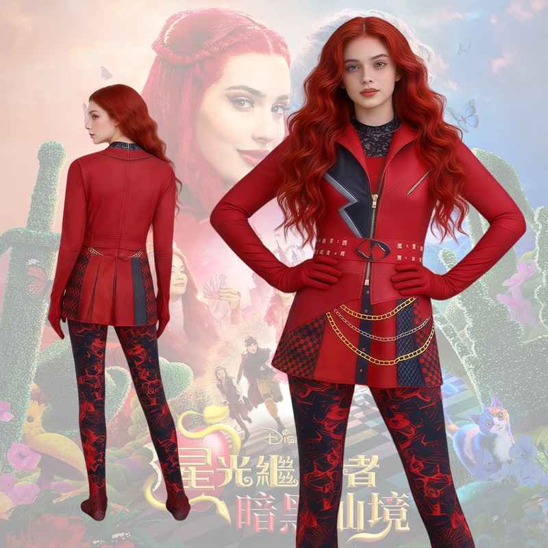 Descendants 5: Evil Wonderland cosplay costume, punk-style jumpsuit set, costume for comic conventions and Halloween performances