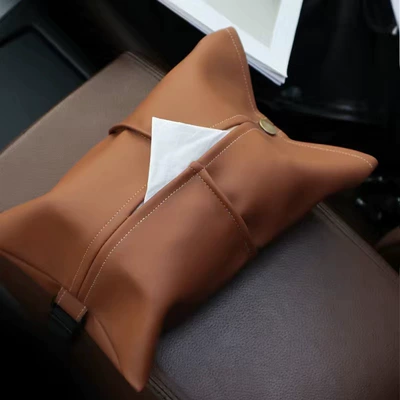 New Car Armrest Box Tissue Box Drawer Box High-End Luxury Car Decoration Car Hanging Interior Accessories Wholesale (Car tissue box/set) - brown-coffee-car-mount-pre-order