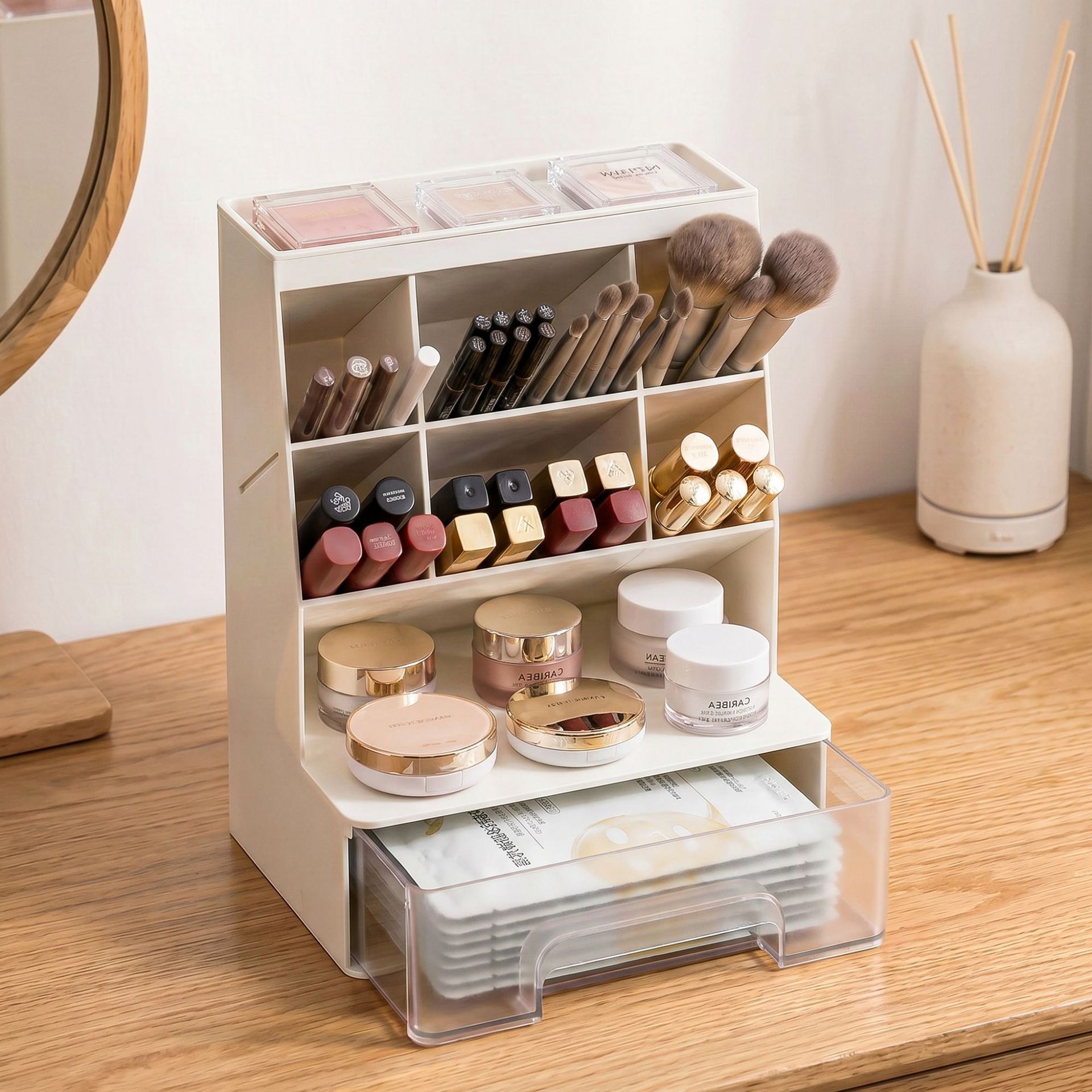 Desktop Storage Box, Stationery Box, Cosmetics Box, Slanted Storage Box, Multi-Layer Drawer, Slanted Storage Rack, Pen Holder