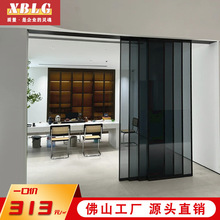 佛山极窄厨房推拉门客厅吊轨铝合金隔断门卫生间三联动玻璃移门