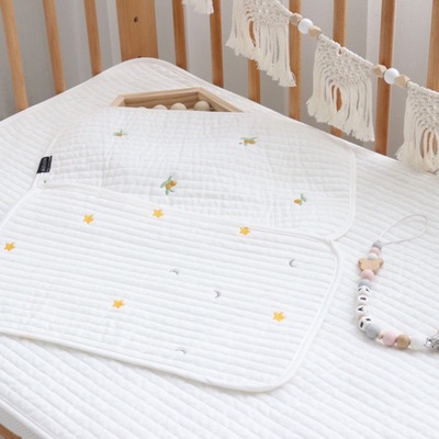 嬰兒枕巾枕頭棉韓式绗縫枕墊初生0-4個月寶寶用枕墊亞馬遜代發