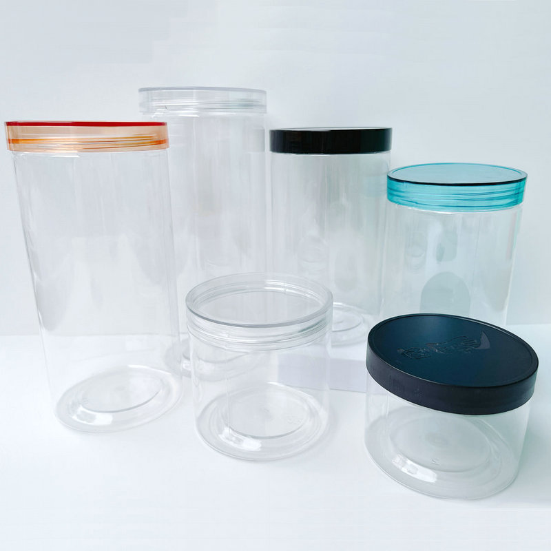 pet水晶盖易拉罐 透明拧盖广口瓶 海鲜花茶坚果食品罐85110 500ml