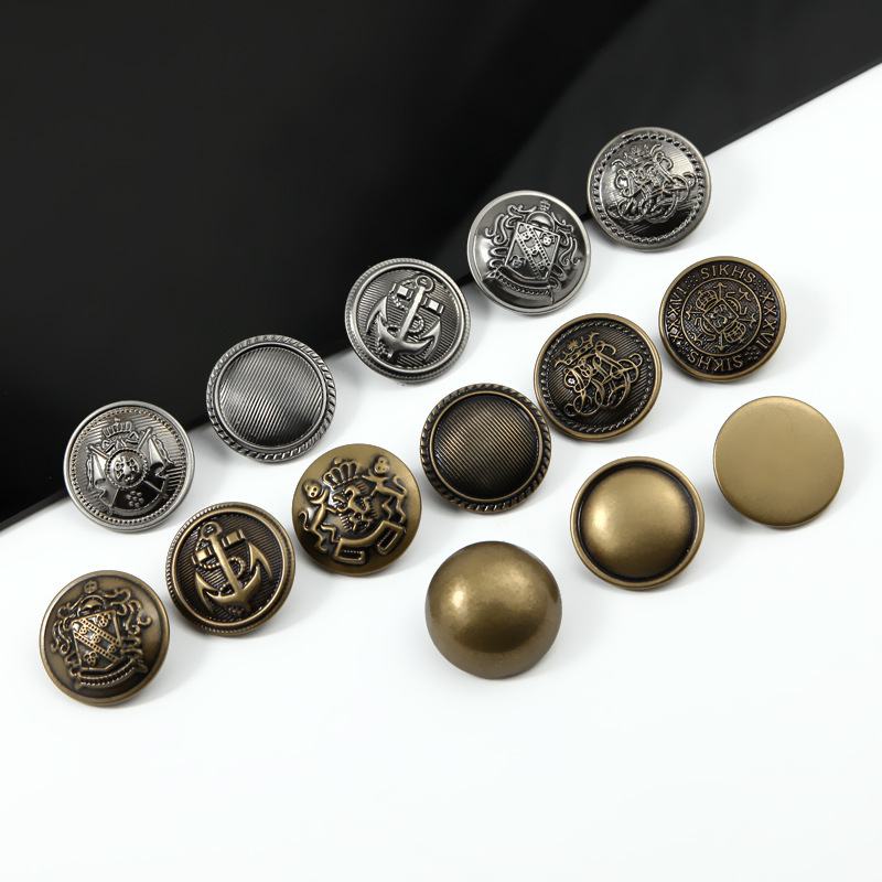 Coat Outwear Buttons, Windbreaker Suit, Small Fragrant Style Shirt, Round Hand-Stitched Buttons, British Style Metal Buttons Coat Outwear Buttons, Windbreaker Suit, Small Fragrant Style Shirt, Round Hand-Stitched Buttons, British Style Metal Buttons
