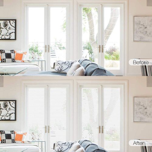 Factory wholesale new horizontal bar no-glue static glass film for glass windows and cabinets, removable static glass film