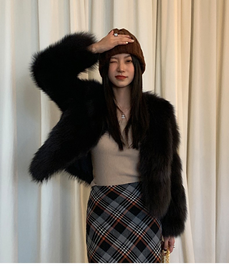 皮草2022年新款仿狐狸毛皮草外套女冬短款时尚毛毛皮草年轻款|ms