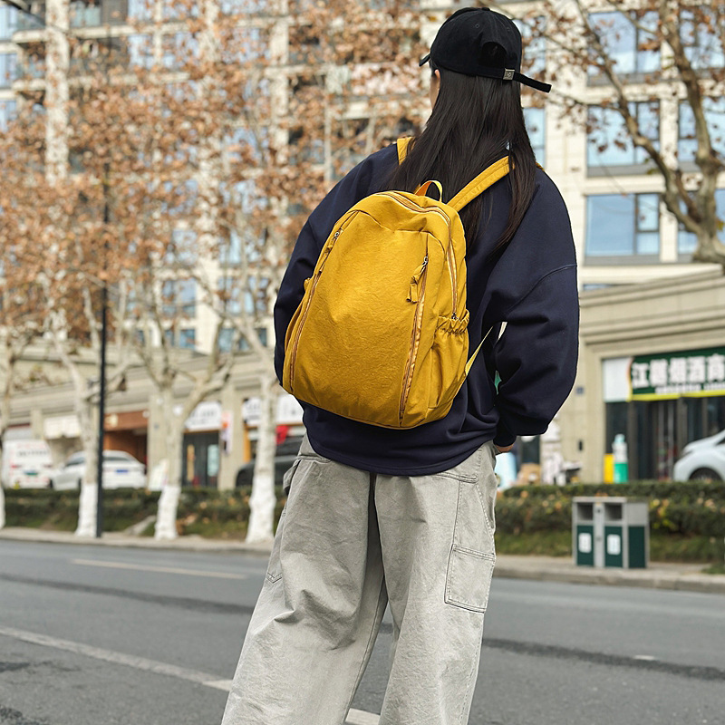 Estudiantes de secundaria retro estadounidenses, bolsos de lona, bolsos de hombro, estilo de alojamiento original, gran capacidad, 100 mochilas escolares, mochilas casuales