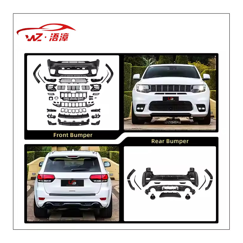 Body Kit Suitable for 2014-2020 Jeep Grand Cherokee, Including Front and Rear Bumpers, Side Skirts, and Hood
