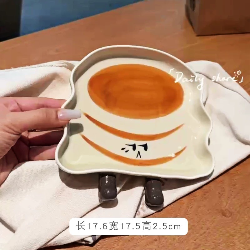 Plato Pequeño de Cerámica para Condimentos Cerámica Pintado a Mano, Bajo Esmalte para Condimentos y Salsas