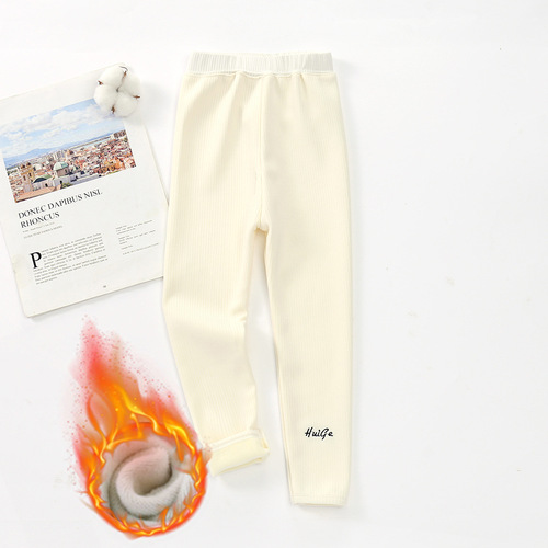 Children's fleece leggings, girls' trousers, thickened leggings, outer wear, girls' autumn pants, stretch pants, warm pants