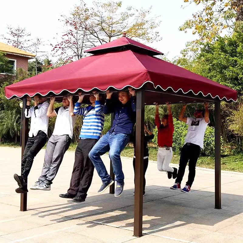 Pabellón al aire libre, techo galvanizado, pabellón de cuatro pilares, patio, jardín, techo, toldo de ocio, gran dosel de lluvia