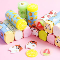 Cartoon eraser for students, cleans cleanly without leaving traces, fruit and animal-shaped creative and cute children's eraser