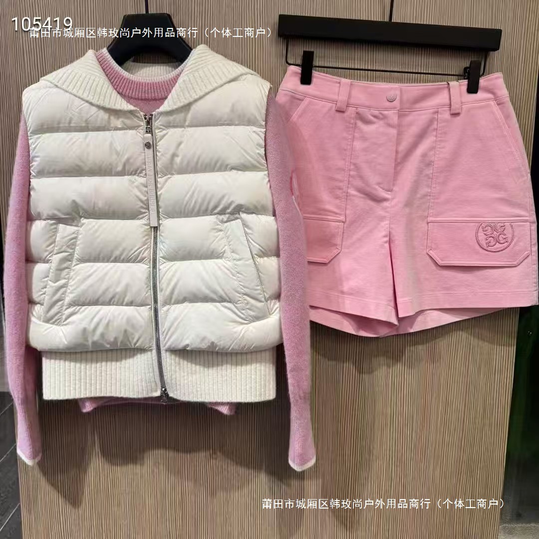 25 Autumn and Winter New Korean Original Golf Clothing Women's Fashion Warm Golf Goose down Vest down Jacket