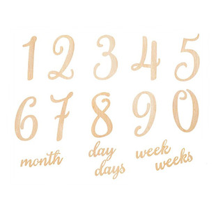 in stock Newborn Photography Wooden Props Baby Birthday Milestone Letter Month Year Milestone Building Blocks
