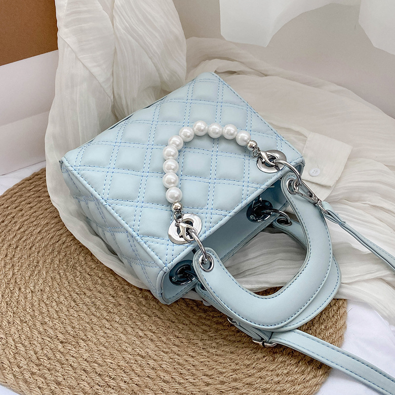 De alto grado francés nicho bolsa 2021 nueva moda rombo perla bolso bandolera Diana bolsa