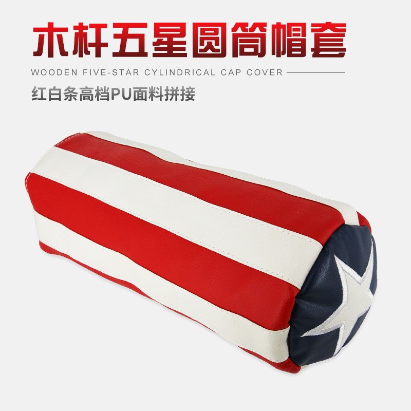Hermoso país poste de madera cubierta de tapa de cilindro de cinco estrellas cubierta de club de golf cubierta de poste de madera cubierta de tapa impermeable cubierta protectora