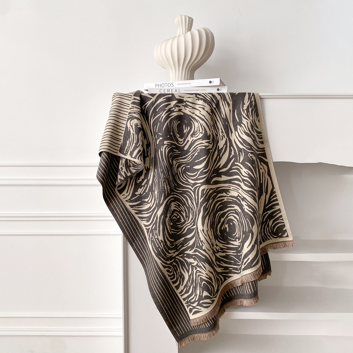 Chal Multiusos con Estampado de Cebra de Poliéster, Mantenerse Caliente, para Oficina e Invierno image 11