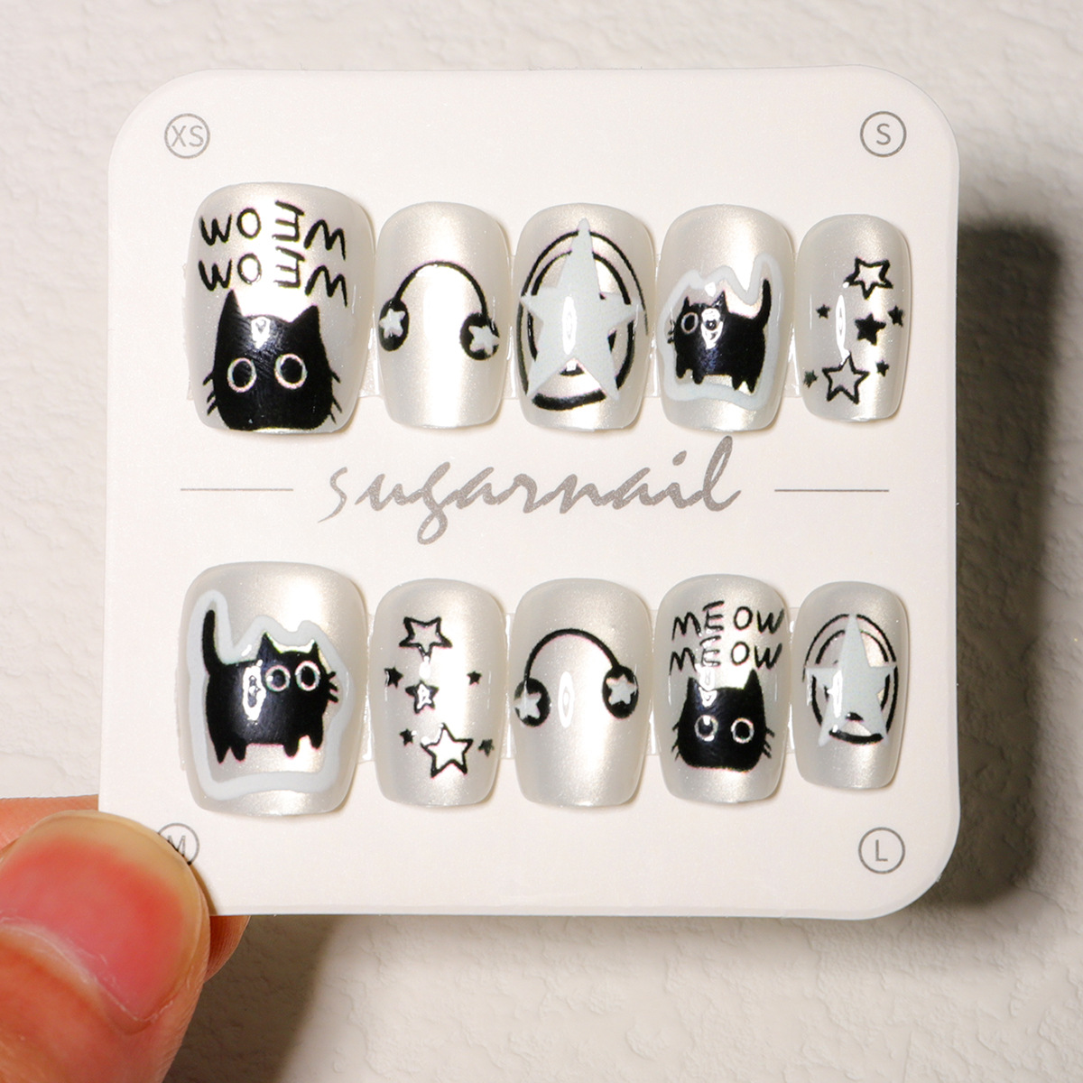 Manicure nuevo cristal ojo de gato usar uñas de alta calidad manuales manicure piezas de 10 piezas empaquetadas decodificación usar uñas al por mayor