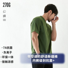 270g重磅美式日本复古大地色系纯色纯棉圆领短袖t恤厚实宽松男女