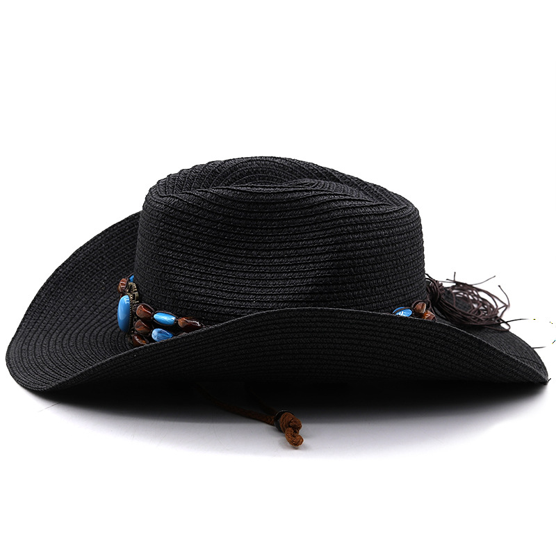 Unisex Fashion Solid Color Wide Eaves Straw Hat display picture 5